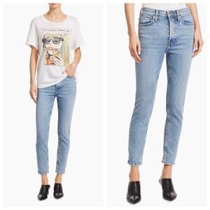 Re/Done Light Blue High-Rise Cropped Jeans